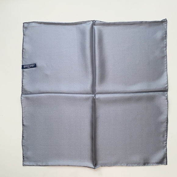 Lands End Silk Pocket Square Dusty Blue - Picture 6 of 7